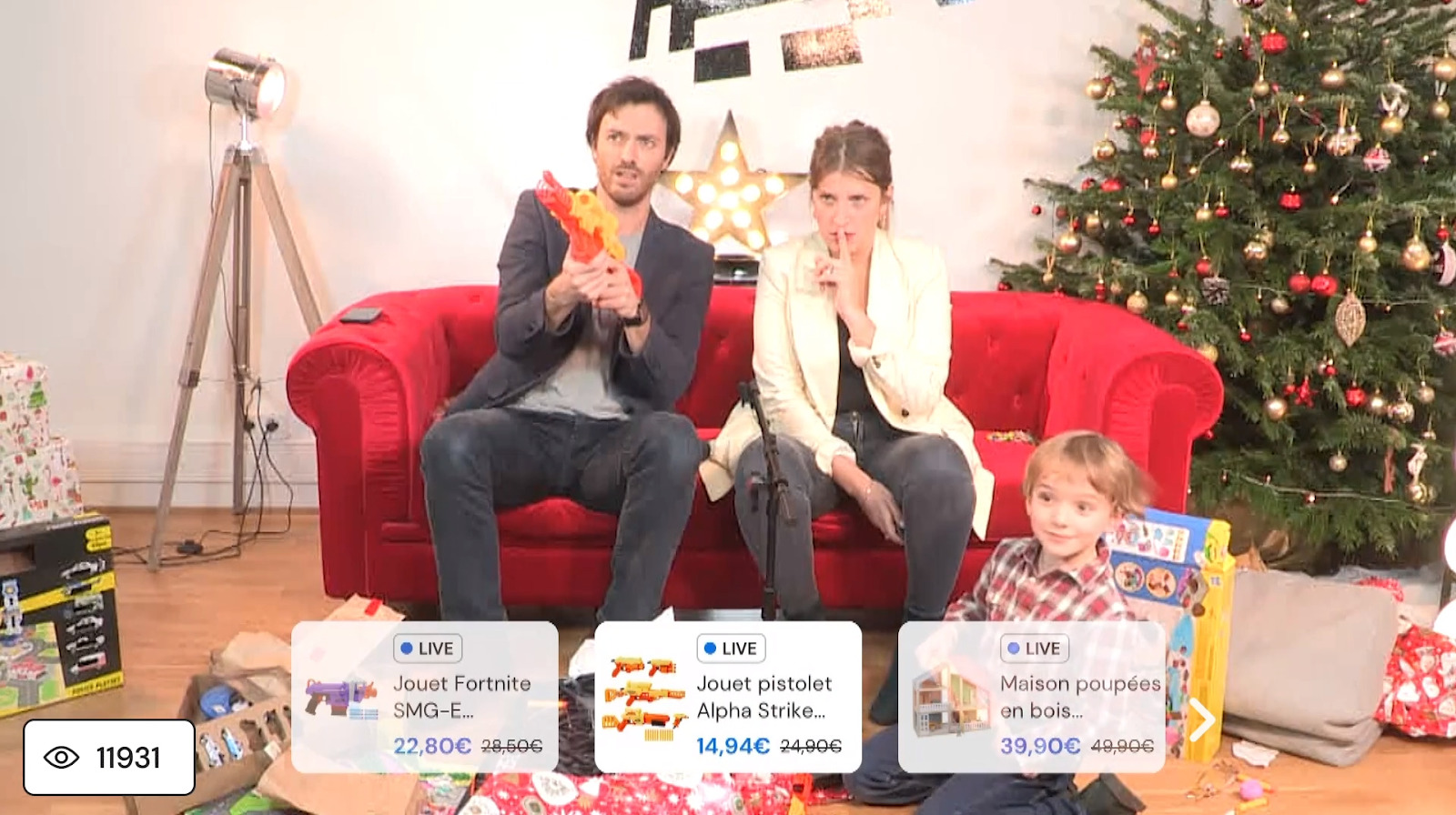 Carrefour Live jouets de noel - Exemple Live Shopping