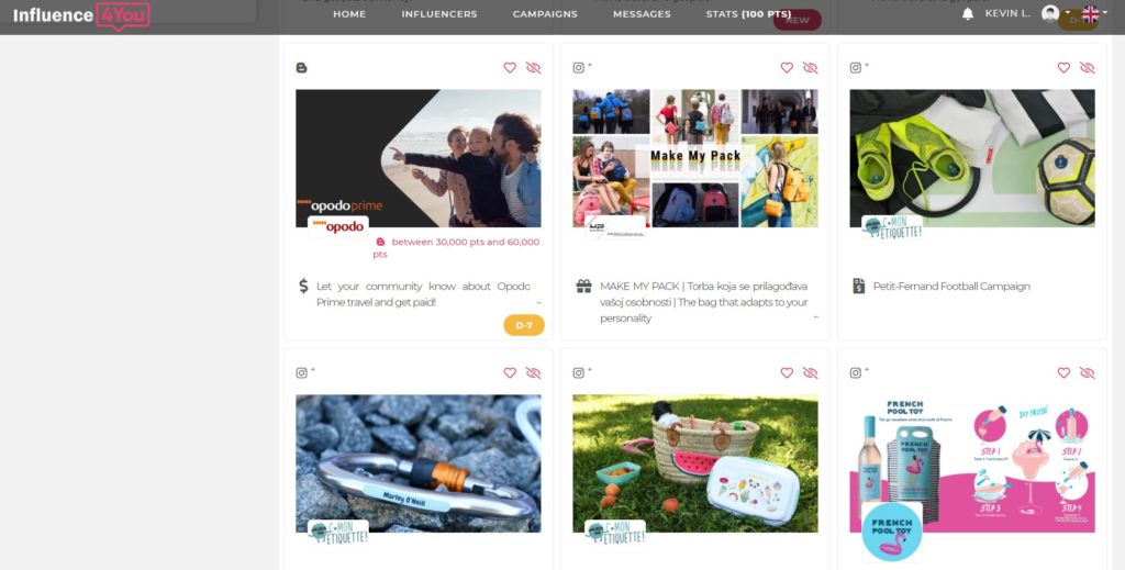Influence4You influencer marketing platform