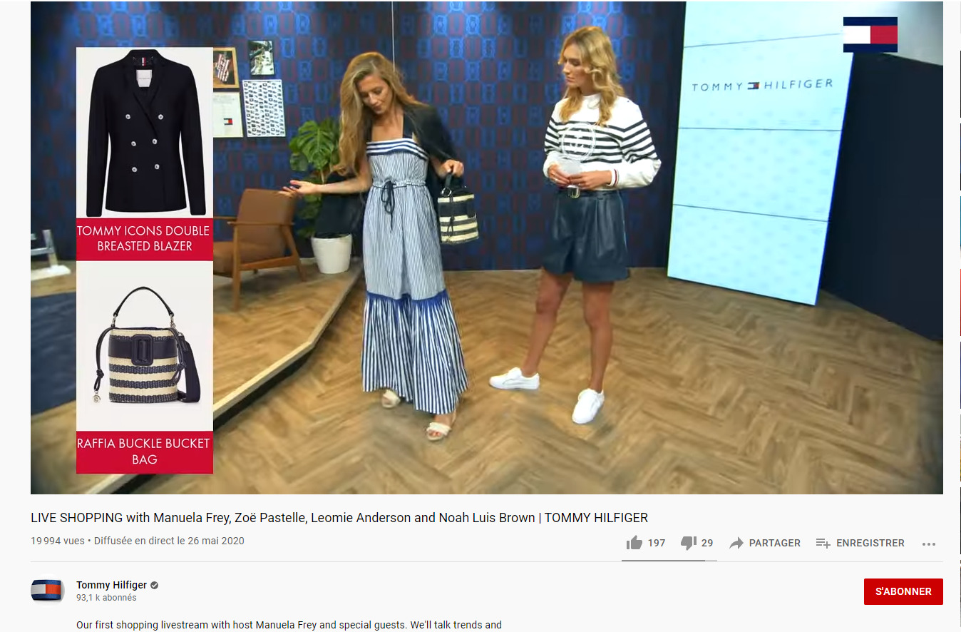 Live Shopping - Exemple Youtube Live Tommy Hilfiger